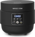 MAGiC COM Rice Cooker 4 Cup Uncooked (8 Cup Cooked) Small Digital Multi-Cooker with Steamer 24H Delay Timer Automatic Keep Warm Non-Stick Pot Perfect for Dorm Travel Single Serve (Black)