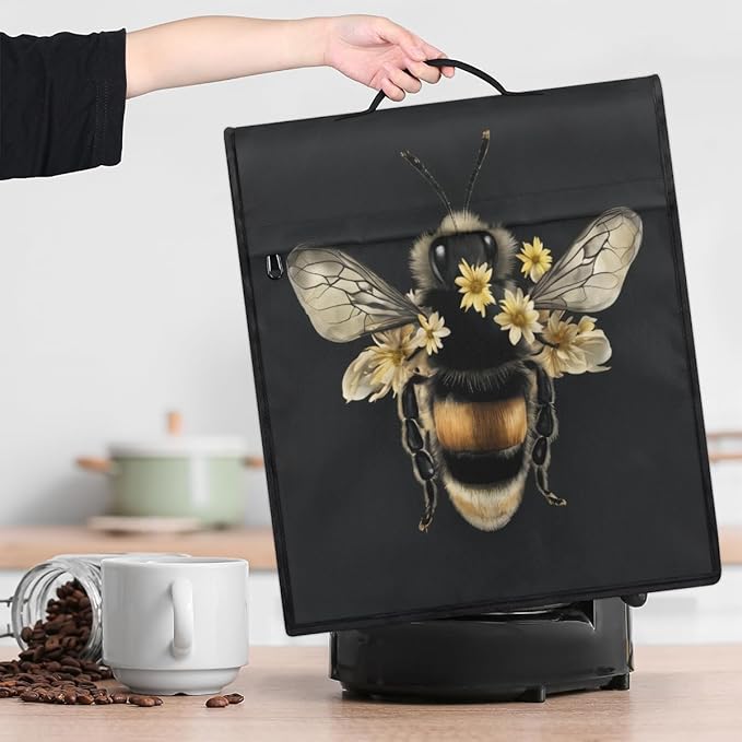 cfpolar Kitchen Aid Mixer Cover Compatible with 6-8 Quarts Animal Bee Flower Stand Mixer Cover Kitchen Aid Mixers Accessories Appliance Organizer Bag Dust Covers with Zipper Pocket