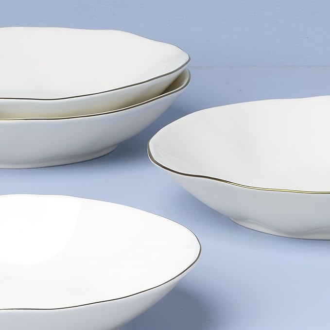 Lenox 899193 Blue Bay White Pasta Bowls Set Of 4 Service For 4