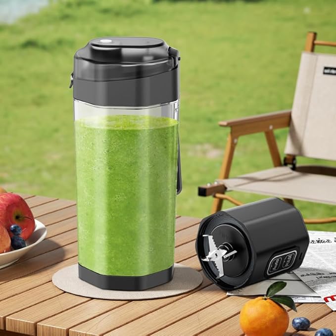 Portable Blender for Shakes and Smoothies USB Rechargeable 24oz Personal Blender with 6 Blades and Lid IPX8 Waterproof &amp Self Cleaning Mini Juicer Cup Blenders for Travel Home Office Camping