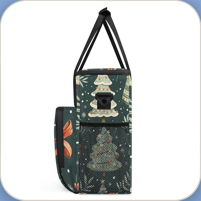 Cartoon Tree Coffee Maker Carrying Bag Christmas Tree Travel Storage Bag Compatible with K-Mini or K-Mini Plus Single Serve Coffee Brewer Carrying Case with Multiple Pockets &amp Shoulder Strap