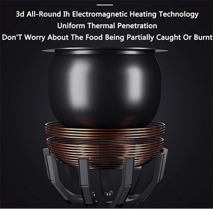 6L Intelligent Automatic Cooking Machine Multi-Function Stir-Fry Machine with 360° Rotating and 3D All-Round Heating One-Click Smart Start 3 Speed Adjustable for Home Restaurant