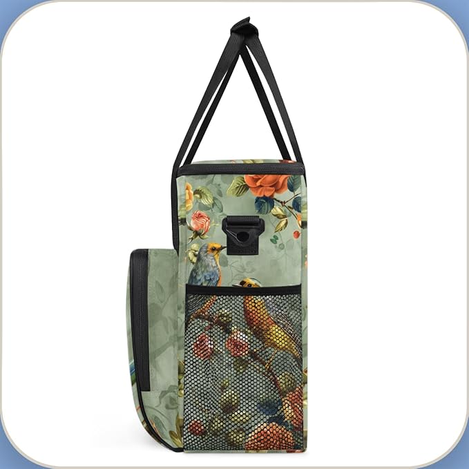 Peony Birds Coffee Maker Carrying Bag Portable Travel Storage Tote Bag Compatible with K-Mini or K-Mini Plus Single Serve Coffee Brewer Carrying Case with Multiple Pockets &amp Shoulder Strap
