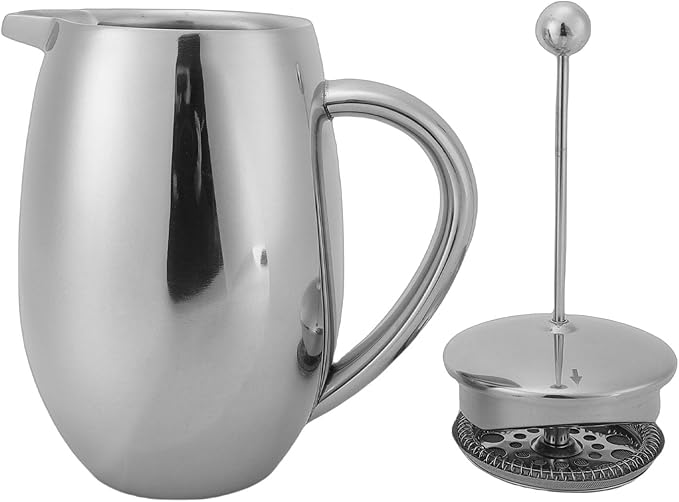 Fabater French Press 304 Stainless Steel Double Wall Coffee Maker 600ml Insulated Coffee Pot with Fine Mesh Filter for Home Outdoor Camping