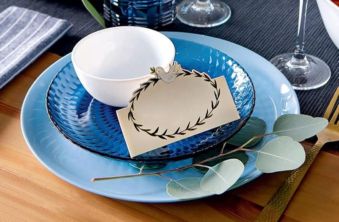 Books.And.More Dinnerware Idylle London Topaz Tableware Set of 18 Kitchen Plates Bowl and Dessert Plates Kitchen Dinner Set for Home