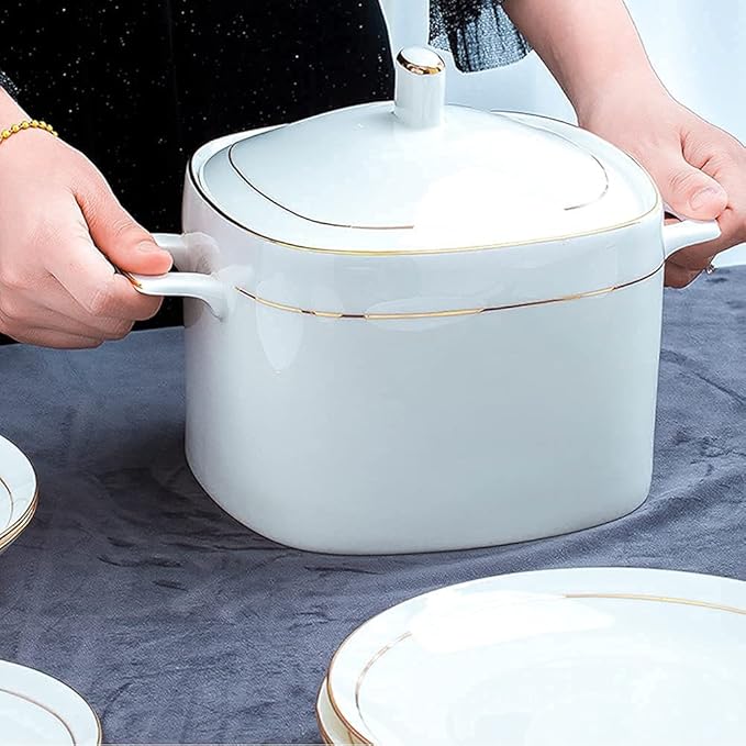 Dinnerware Sets Dish Set 36Pcs Ceramic Dinnerware Set Bone China Tableware Dishes Plates Ceramic Combination Dinner Service Set Porcelaine Service for 6