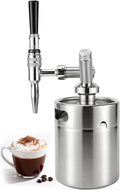 Nitro Cold Brew Coffee Maker 64oz SS Mini Keg Cold Brew Maker Nitro Coffee Machine System with Pressure Relief Valve &amp Stout Creamer Faucet Nitro Keg Coffee Growler Gift for Coffee Lovers