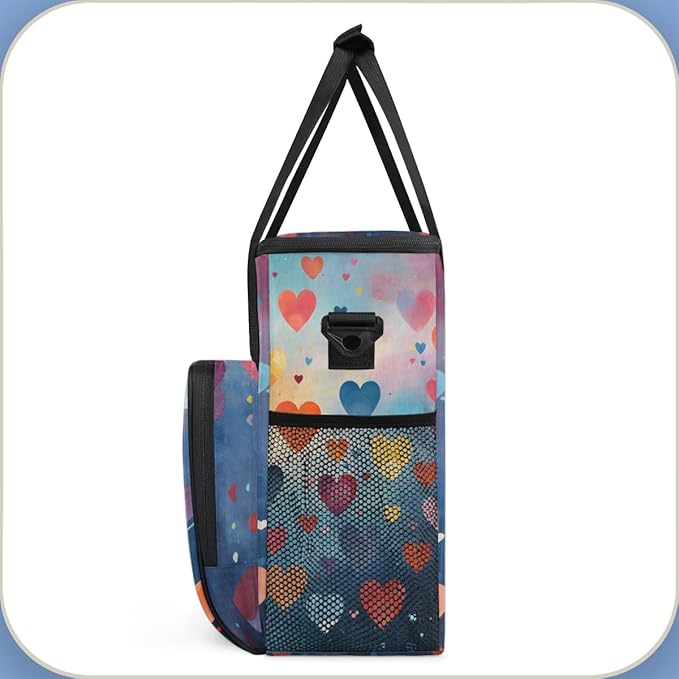 Orange Heart Coffee Maker Carrying Bag Portable Travel Storage Tote Bag Compatible with K-Mini or K-Mini Plus Single Serve Coffee Brewer Carrying Case with Multiple Pockets &amp Shoulder Strap