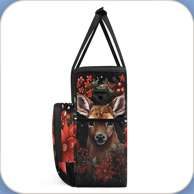 Flowers Giraffe Coffee Maker Carrying Bag Gorgeous Giraffe Travel Storage Bag Compatible with K-Mini or K-Mini Plus Single Serve Coffee Brewer Carrying Case with Multiple Pockets &amp Shoulder Stra