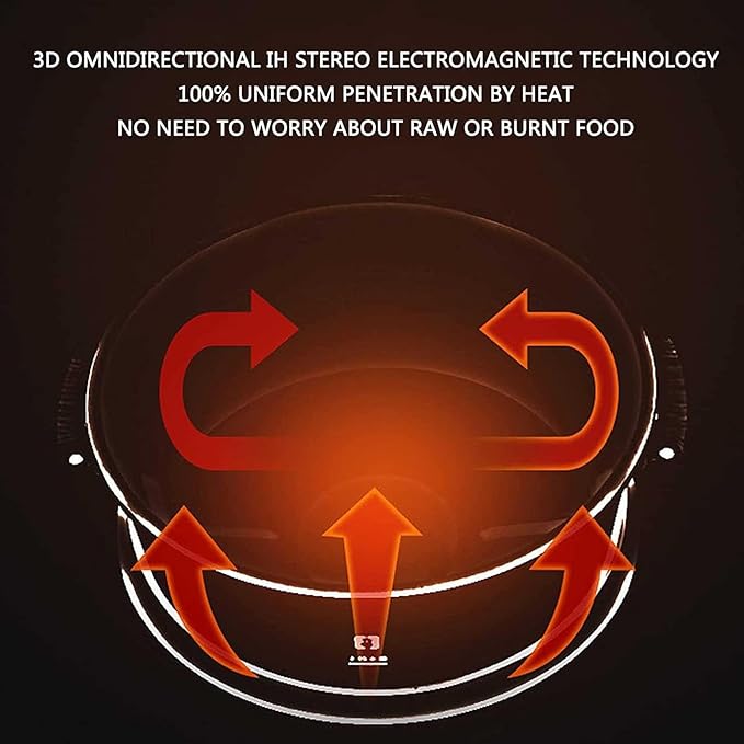 TsoLay Intelligent Automatic Cooking Machine 8 L Multi-Function Stir-Fry Machine with 360° Rotating and 3D All-Round Heating and 26CM Large Caliber Adjustment 3 Gears Firepower for Home Restaurant