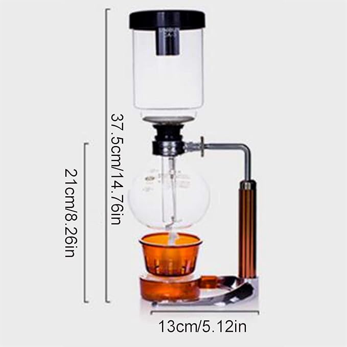 Siphon Coffee MakerTea Siphon Pot Vacuum Coffee Maker GlassCoffee Machine Filter Syphon Siphon Vacuum Coffee Maker 3-5 CupHigh Temperature Resistant Glass5