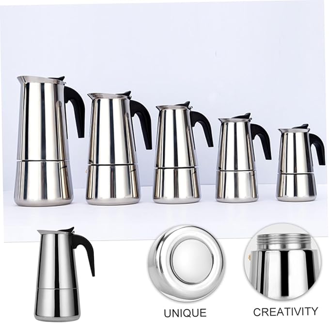 Stainless Steel Coffee Pot Food-grade Electric Coffee Maker for Stovetop Brewing Capacity for Home and Travel Rapid Brewing for Delicious Espresso Lattes and More