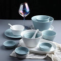 Stylish Dinner PlatesCeramics Dinner Sets 56 Pieces Nordic Style Series Porcelain Dinnerware Combination Set | Plates and Cereals Bowls Sets for Wedding Gifts and Famil