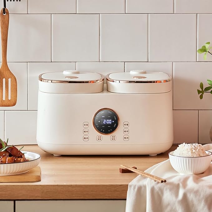 Multifunctional Electric Cooking Pot Professional Electric Rice Cooker Intelligent Touch Screen Precise Dual-Sense Temperature Control &amp 12H Appointment Non-Stick Liner