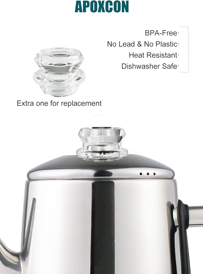 Electric Coffee Percolator Stainless Steel Coffee Maker with Two Heat Resistant Tough Glass Clear Brew Progress Knob Classic Look Keep Warm &amp Cordless Serving Coffee Pot 12 Cup