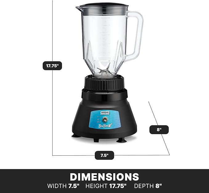 Waring Commercial 1/2 HP Bar Blender 2-Speed with 48 oz. Copolyester Container