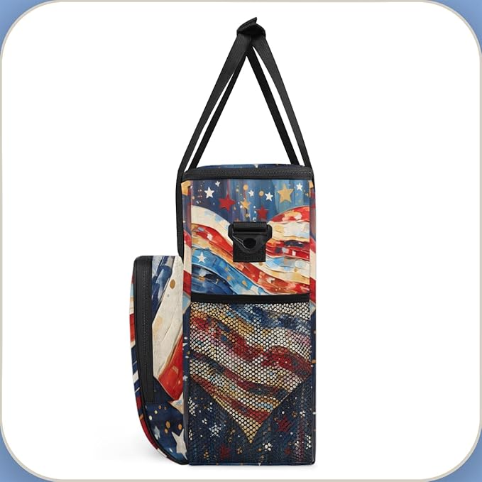 Passion &amp Patriotism 4th of July Coffee Maker Carrying Bag Travel Storage Bag Compatible with K-Mini or K-Mini Plus Single Serve Coffee Brewer Carrying Case with Multiple Pockets &amp Shoulder