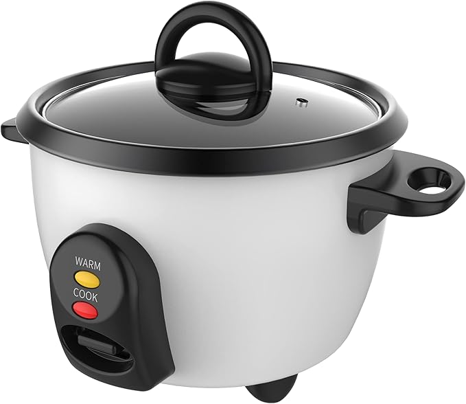 Uniware Electric Rice Cooker with Non-Stick Aluminum Pot Tempered Glass Lid Rice Paddle and Measuring Cup (5 Cup)