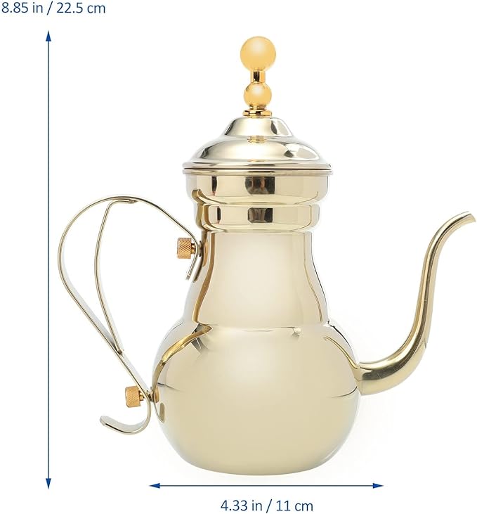 Coffeemaker Pots Kettle Coffee Tea Pot Turkish Pour Copperoverstove Gooseneck Maker Stovetop Steel Stainless Kitchen Teapot Set Camping(Silver)