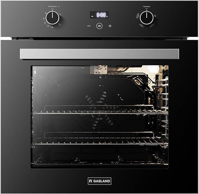 GASLAND 24 Inch Gas Wall Oven ETL Certified Built-in Natural Gas Oven with Convection Rotisserie Bake &amp Broil Digital Timer 120V Plug Easy Clean Single Wall Oven Black