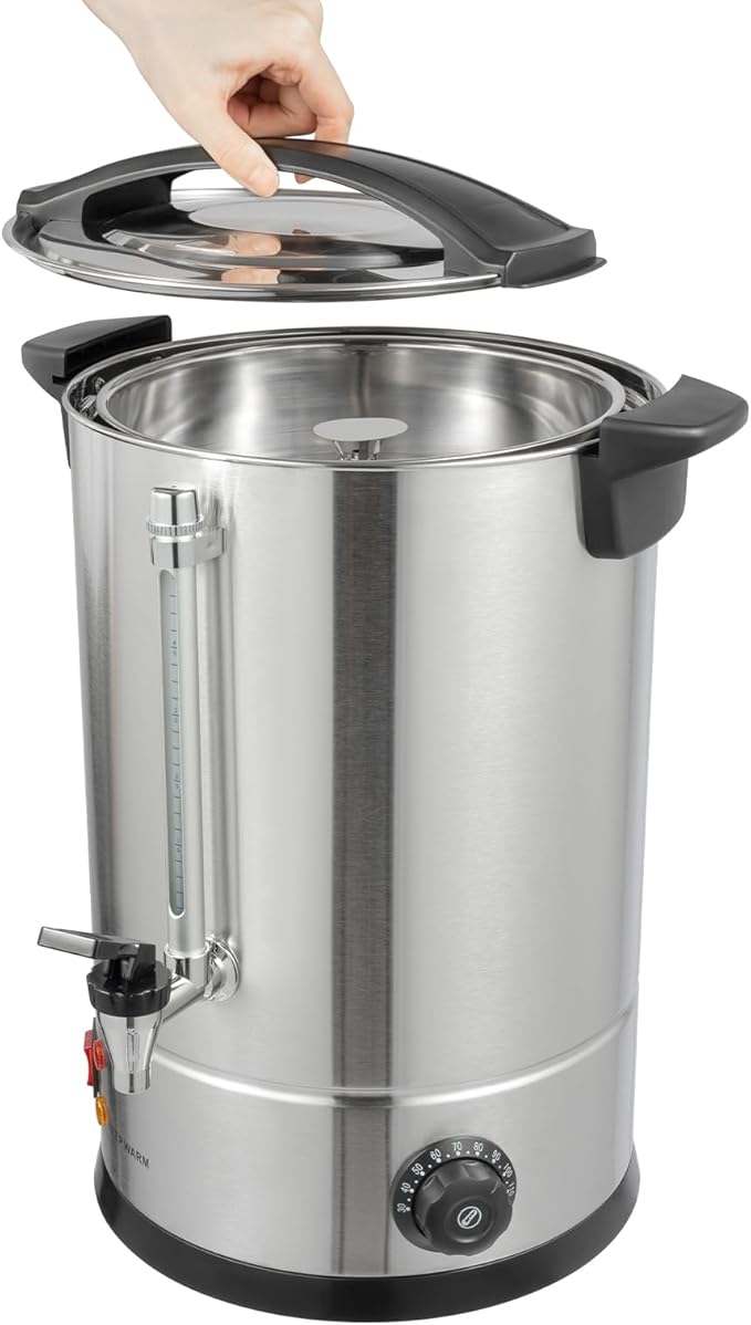 Coffee Urn 80 Cup Coffee Percolator Commercial Coffee Maker 12L Dual Wall Stainless Steel Coffee Maker Hot Water Beverage Dispenser Electric Coffee Urn For Catering Wedding Party