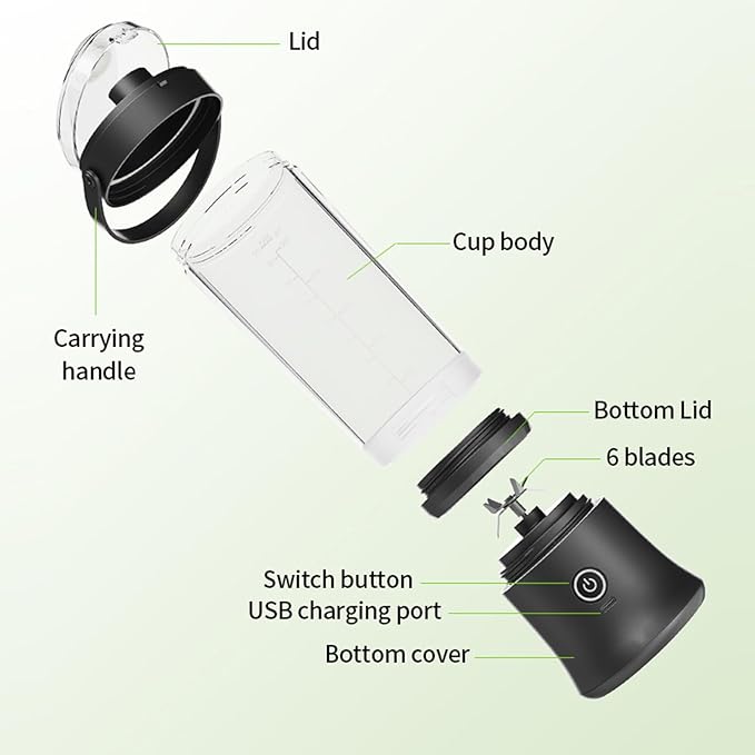 Multifuntional PC Juices Maker With 7.4V Motor Technology Plastics Texture Perfect For Fruit Vegetable Quick Extraction High Speed Blender