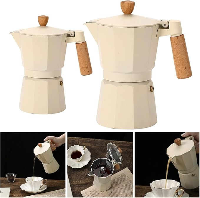 3/6 Cup 150/300ML Aluminum Coffee MakerPot Moka Geyser Makers Kettle Latte Stove Tools(3 Cups)