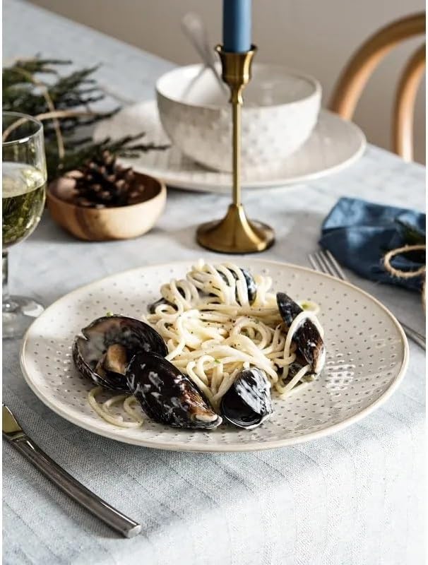 Dinnerware Sets 4 Piece Ceramic Plates and Bowls with Mugs Set Housewarming Gift
