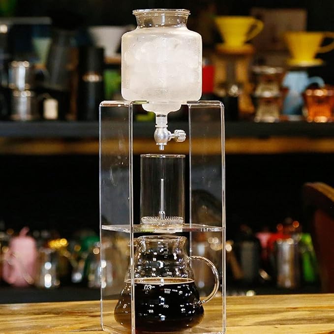 Beverage Equipment Acrylic Siphon Coffee Maker Cold Brew Dripper Iced Coffee Brewer Maker with Adjustable Dripper Stainless Steel Filter Coffee Maker Siphon Coffee Maker
