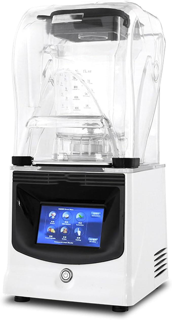 Smoothie Machine Blender 1800W 1.5L Digital Display with Soundproof Cover Independent Cup Lid Crushing Smoothie MachineWhite