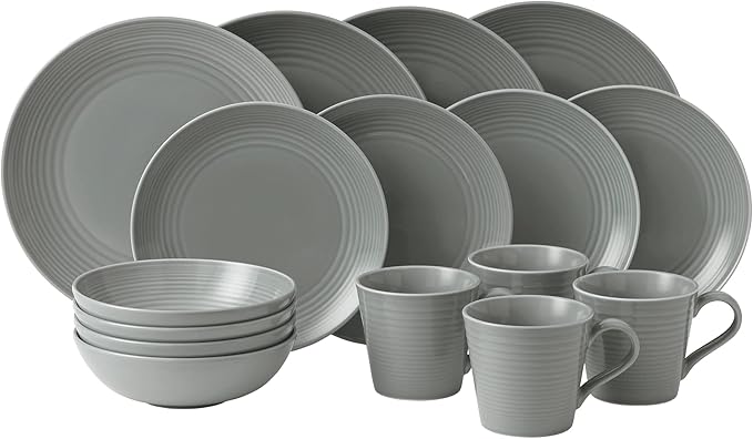 Royal Doulton Exclusively for Gordon Ramsay Maze Dark Grey 16-Piece Dinnerware Set