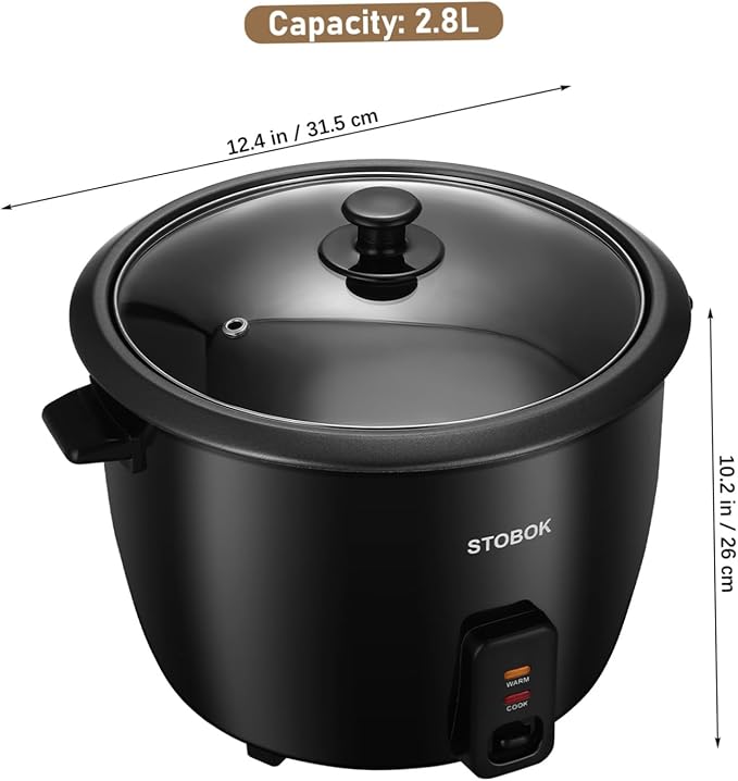 NUOBESTY Electric Rice Cooker Portable Cooking Pot with Clear Lid Multi-functional Stew and Soup Maker for Household and Camping Efficient Kitchen Appliance with US Plug