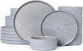 Dinnerware Sets Ceramic Plates and Bowls Set 18 Piece Dinnerware for 6 Chip Resistant Stoneware Dishwasher and Microwave Safe-blue