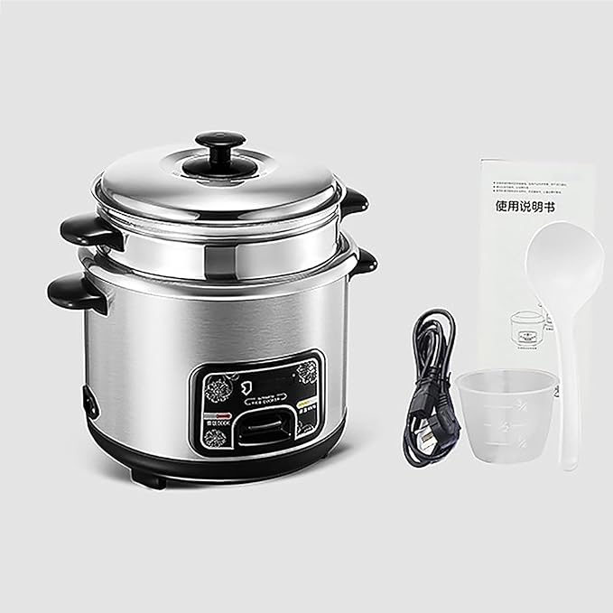 Rice Cookers and Steamer Stainless Steel Liner Electric Food Rice Cooker with Keep-Warm Function 6/3/2/1 cup Portable Travel Small Steamer(Size:3L) zz-0326