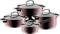 WMF Fusiontec Mineral Cookware Set 4PC with Glass Lid Rose Quartz. Mineral Cooking Sets.