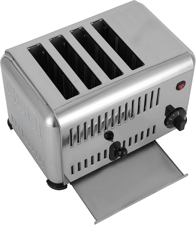 4-Slice ToasterStainless Steel Toater with Timing FunctionBread Baking Machine for Kitchens Restaurants Bakeries Dessert Shops1650W