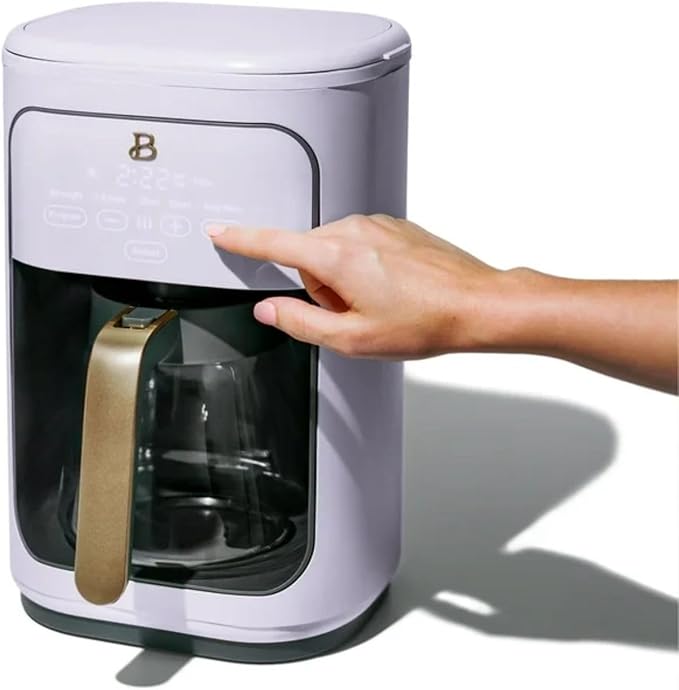 Programmable 14-Cup Drip Coffee Maker with Touch-Activated Display and Reusable Filter for Hot Coffee Brewing