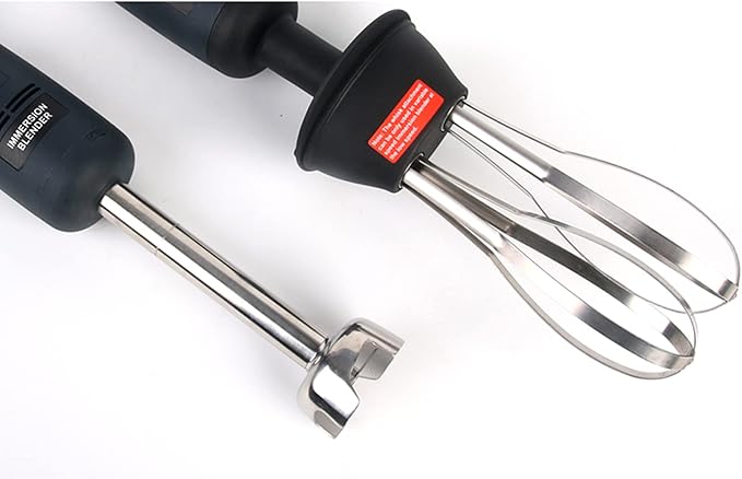 Adjustable Speed Handheld Blender with Stainless Steel Rod and Whisk Attachments - Multi-Purpose Kitchen Tool for Smoothies Soups and More