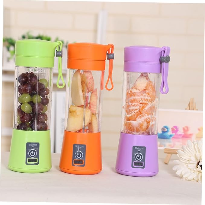 Portable Usb Rechargeable Mini Juicer with Blades for Fruit Blending Travel and Home Use Purple