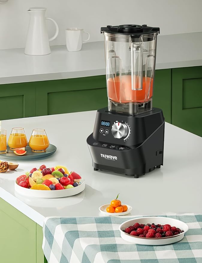 Nuwave Infinity Commercial Blender Heavy-Duty Smoothie Blender w/ 2.5HP Copper Motor &amp Laser-Cut Blades Last 100 Years Quick Ice Crushing 64oz Tritan Jar NSF Certified 10 Speeds Self-Cleani