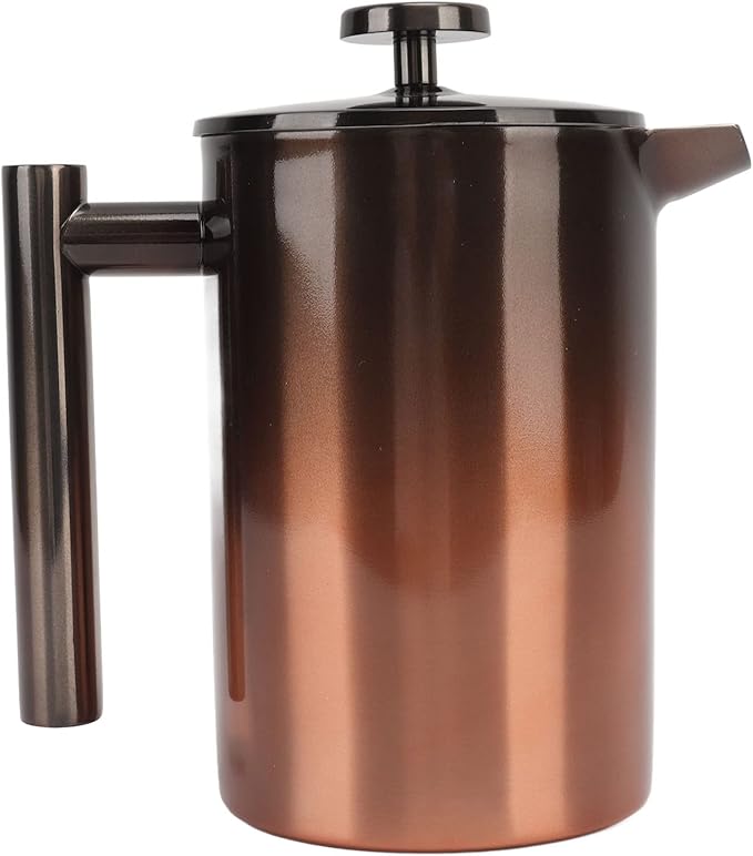 HarmonyBliss French Press Coffee Maker Stainless Steel Double Wall Construction Portable for Camping and Outdoor Travel (800ml)
