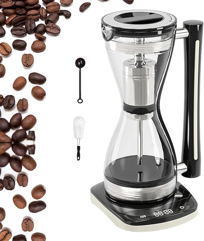 240ml Syphon Vacuum Coffee Maker Glass Electric Siphon Pot 3 Adjustable Gears 30 Minute Keep Warm Stainless Steel Filter Better Than Pour Over Coffee