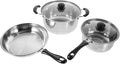 1Set Stainless Steel Cookware Set Kitchen Frying Pan and Stockpot for Induction Cooking Multi Functional Cookware for Home and Restaurant Use Stylish and Design