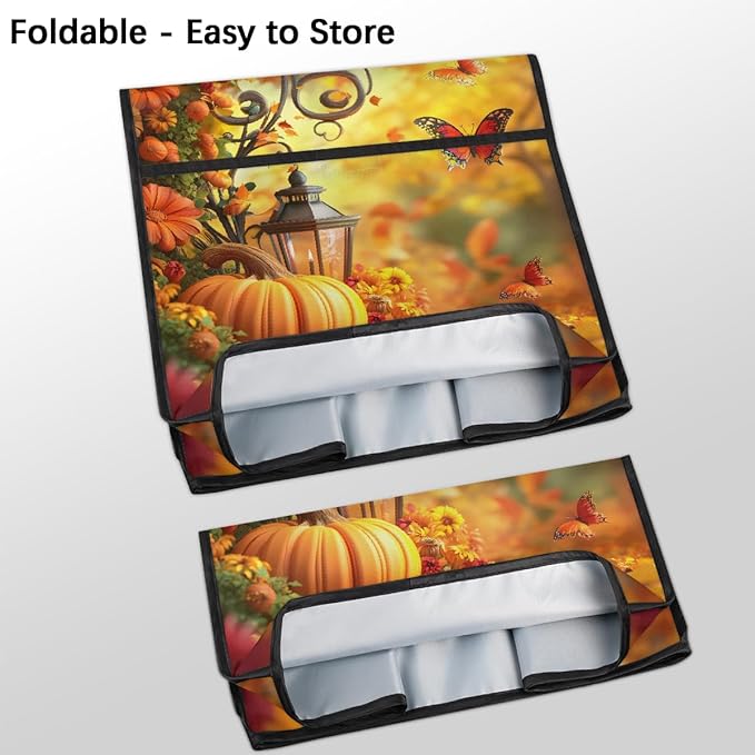 cfpolar Kitchen Aid Mixer Cover Compatible with 6-8 Quarts Pumpkin Butterfly Flower Stand Mixer Cover Kitchen Aid Mixers Accessories Appliance Organizer Bag Dust Covers with Zipper Pocket
