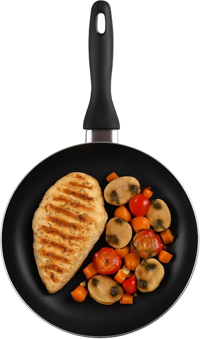 Well Home Set of 4 Pans Diameter 16 Diameter 20 Diameter 24 Diameter 28 cm Made of Pressed Aluminium in Metallic Grey