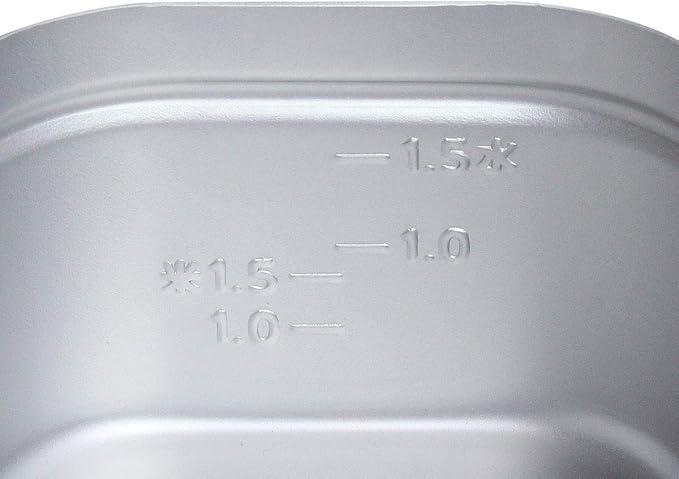 Field to Summit OFCARC1 Rice Cooker 1.5 Cups Meal Box With Scale Aluminum Anodized Cookware Bento Box Convenient Outdoor Camping Tableware Pot Mess Tin Handle Included Polished