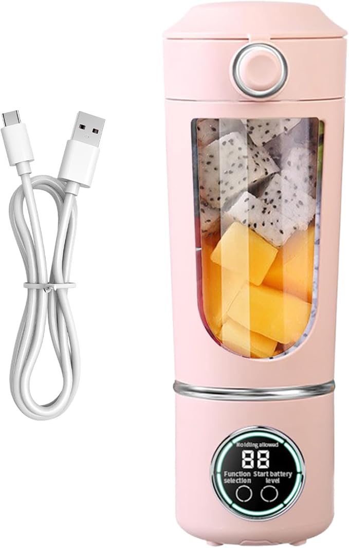 Portable USB Juicer – 700ml Rechargeable Blender Cup With High Speed Motor | Personal Maker For Protein Shakes Fresh Fruit Juice Veggie Drinks And On The Go Blending