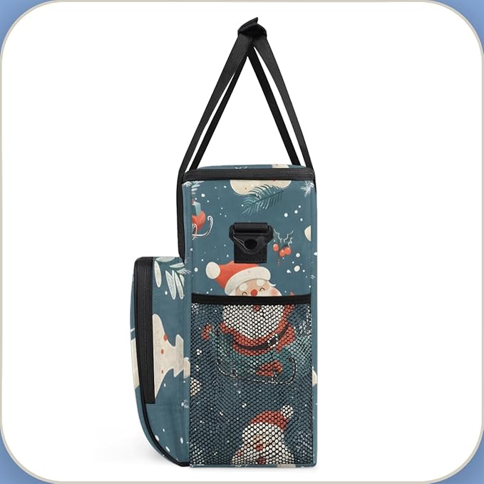 Abstract Santa Claus Coffee Maker Carrying Bag Cute Santa Claus Travel Storage Bag Compatible with K-Mini or K-Mini Plus Single Serve Coffee Brewer Carrying Case with Pockets &amp Shoulder Strap