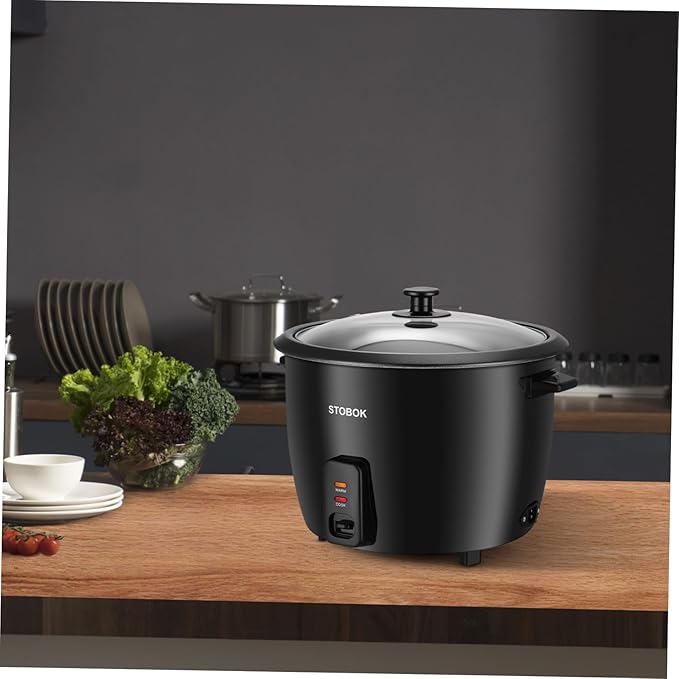 Luxshiny Electric Rice Cooker with Clear Lid Portable Multi-function Stew and Soup Pot Automatic Keep Warm Feature US Plug for Home and Travel Cooking