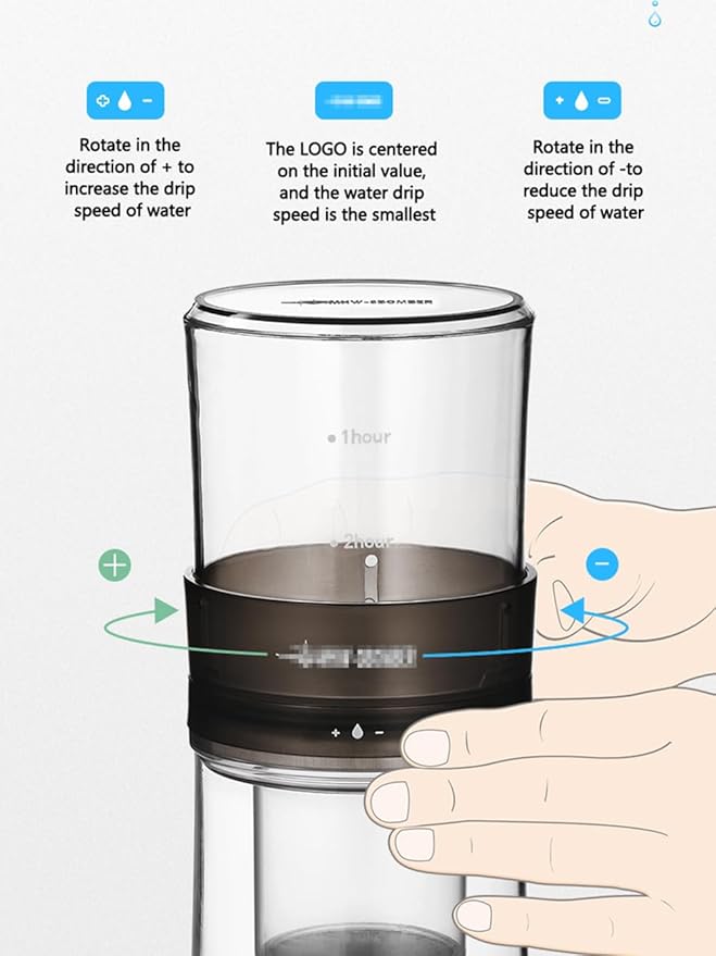 Ice Drip Coffee Maker 20oz Slow Drip Cold Brew Coffee Makers Borosilicate Glass Constant Pressure Drip Coffee Brewer